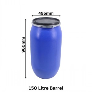Open Top Plastic Barrel & Lid Size 4 (150 Litre)
